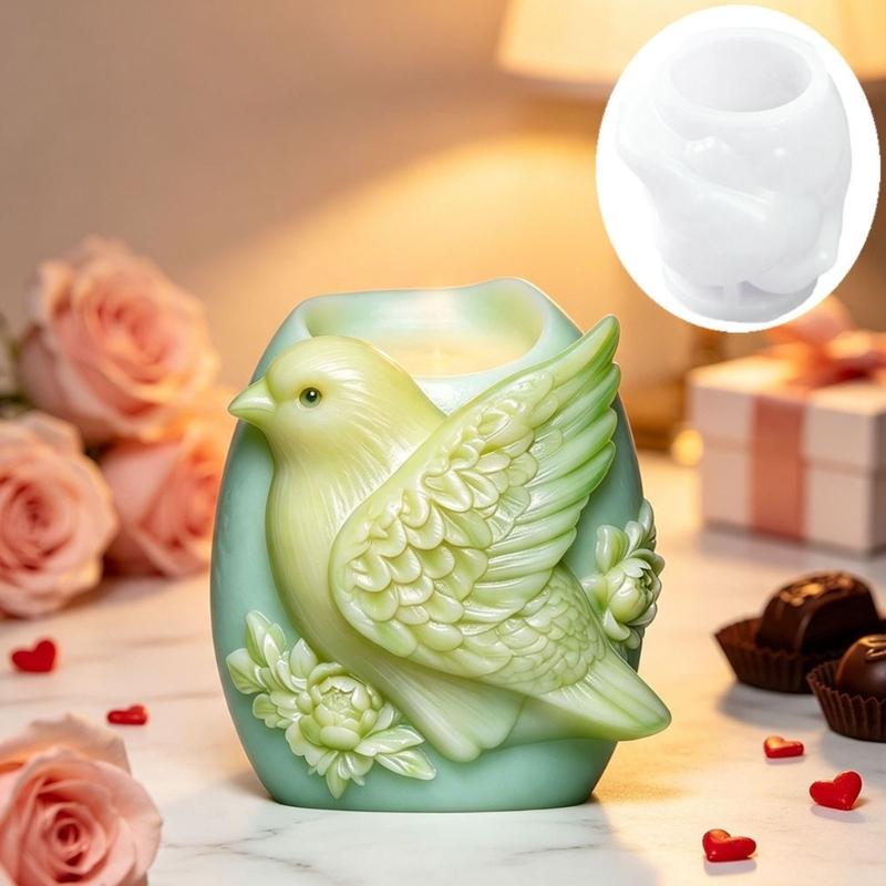 DIY Bird Container Molds for Casting Projects, Open-Top Flexible Craft Tool for Decorative Home Display Work for Projects