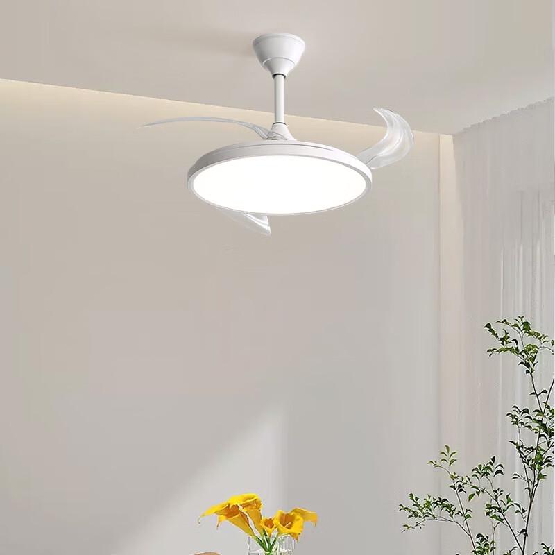 UOSU Modern Ultra-Thin LED Dimmable Ceiling Fan Light