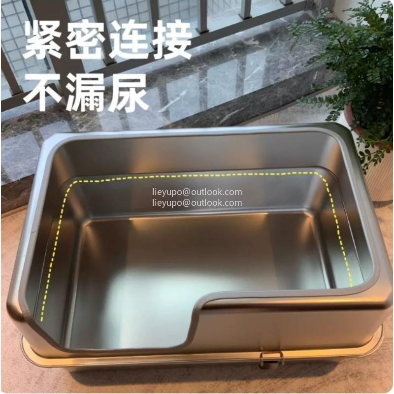 Extra Large Fully Enclosed Stainless Steel Cat Litter Box Is Leak-proof and Deodorizing