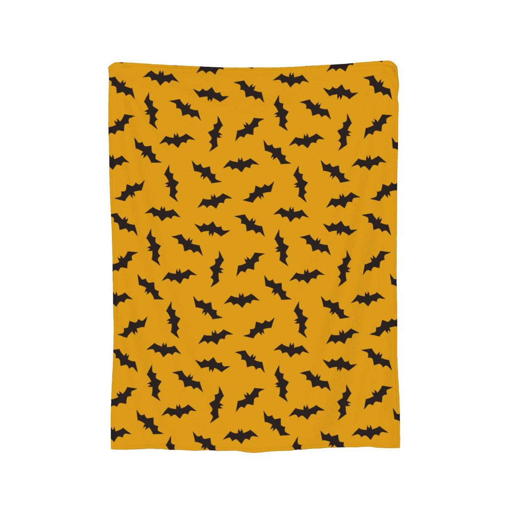 Cartoon Bat Halloween Gothic Blankets Fleece  Winter  Portable Lightweight Thin Throw Blanket for Bed Bedroom Rug Piece