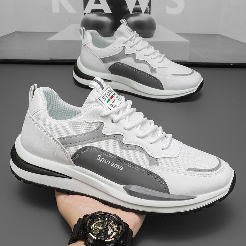 

Летняя дышащая мужская обувь сетчатая спортивная повседневная обувь для бега 44 белый