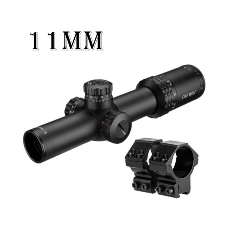 FIRE WOLF Silver 1-4X24 Polka Dot Dense Dot Sight Red Dot Hunting Belt Bracket Suitable for Hunting