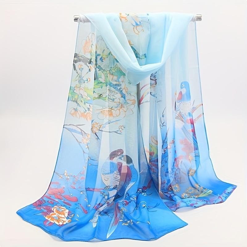 Fashion Printed Floral Chiffon Hijab Scarf Women Pareo Lady Bandanas Beach Towels Summer Muslim Veil Wrap Female Foulard