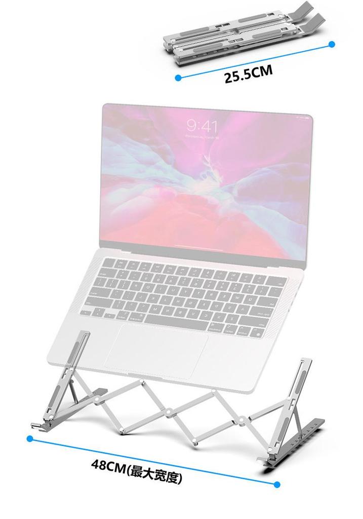 Portable Aluminum Alloy Laptop & Tablet Stand with Adjustable Angles, Enlarged Design, and Heat Dissipation