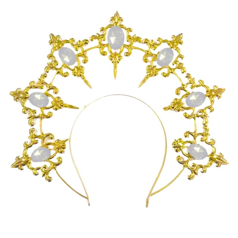 Alloy Crown Tiaras Headband Cosplay Wedding Hair Accessories Ladies Hair Hoop