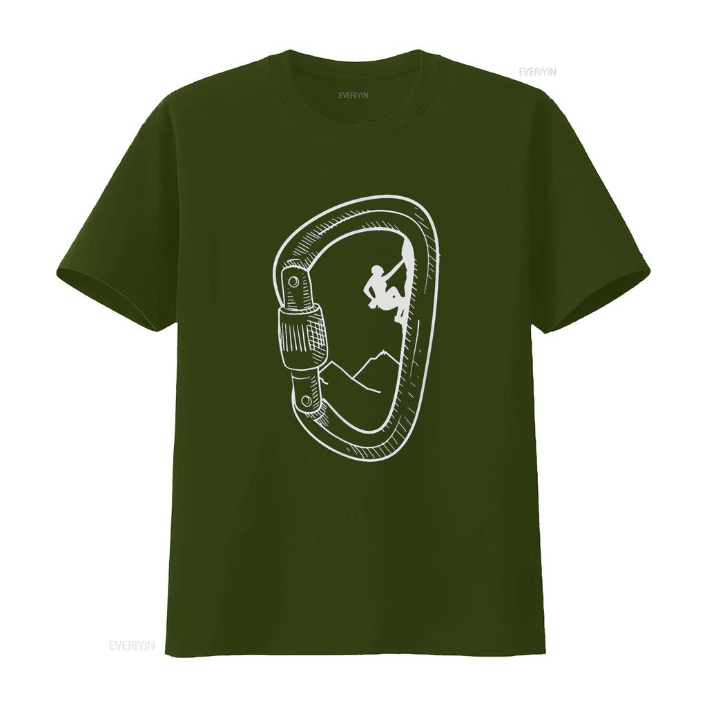 Rock Climbing T Shirt Carabiner Mountain Climber vintage Washed Slightly Unisex graphic Top For Everyday Wear Stretched