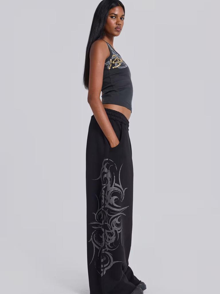 Unisex Vintage Y2K Oversized Wide Leg Joggers Women Sweatpants Streetwear Loose Casual Gym Yoga High Waist Pants