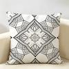 Gray Blend Pattern Cushion Cover Natural Linen Organic Fabric Double-Sided Printing Breathable Perfect For Home Decor