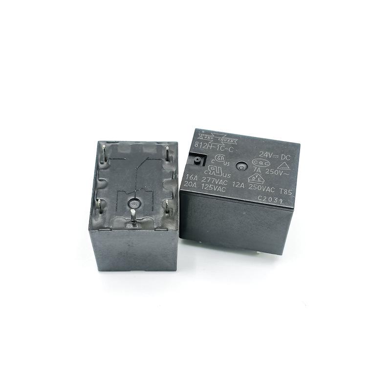 Original Song Chuan 812H-1C-C Relay, 12V/24V DC, 16A, 4-Pin, Single Normally Open Contact.