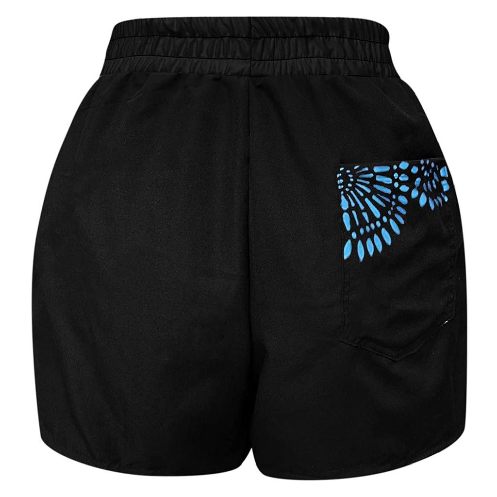 Модные женские повседневные шорты для йоги с высокой талией, кулиской и принтом