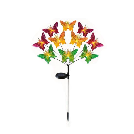 Solar Butterfly Lawn Light Fiber Optic Butterfly Garden Light Solar Powered Waterproof Outdoor Light