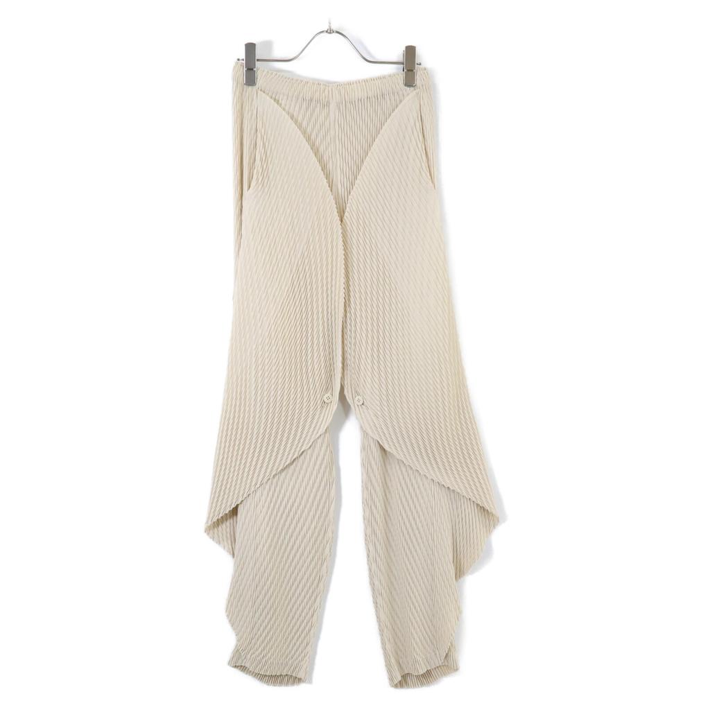 ISSEY MIYAKE Ivory IM43FF146 ORBICULAR PLEATS Pants Bottoms 2 IvoryUsed