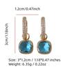 Fashion Square Dangle Earrings for Women Zirconia Earring Jewelry Wedding Party Accessories