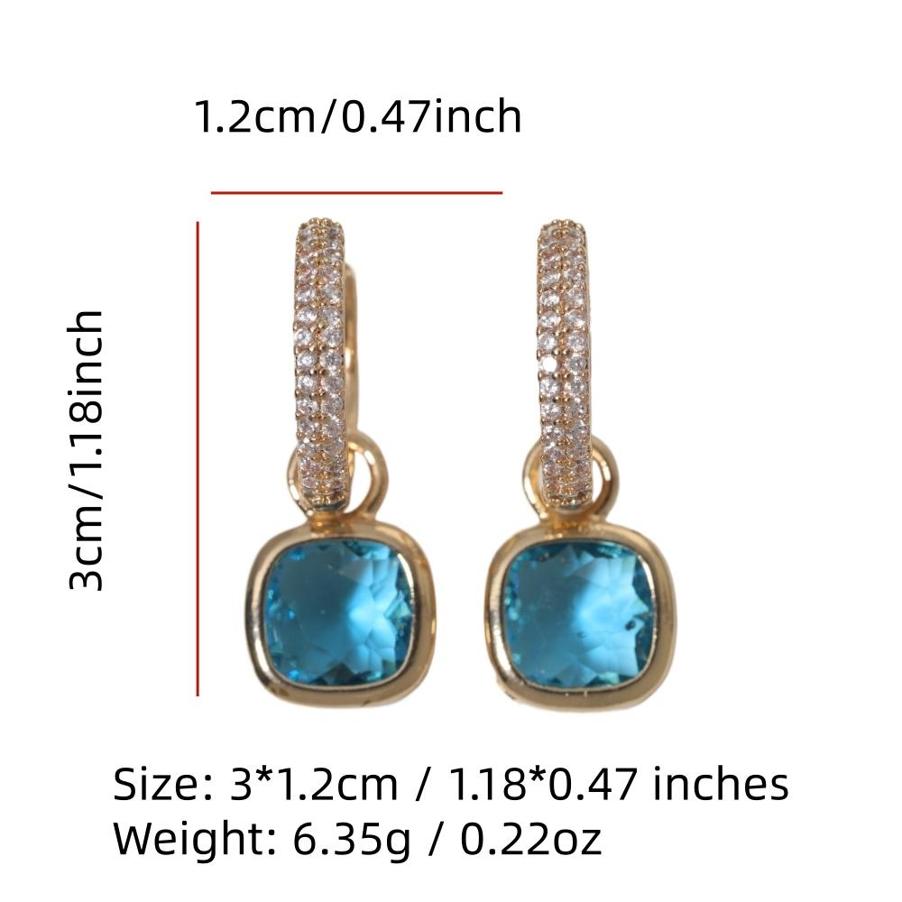 Fashion Square Dangle Earrings for Women Zirconia Earring Jewelry Wedding Party Accessories