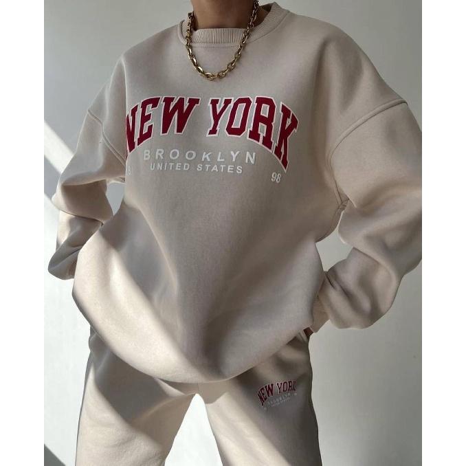 

2022 женский повседневный модный утепленный костюм с принтом, комплект спортивных брюк с флисовой подкладкой и длинными рукавами