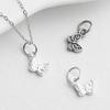 S925 Silver Butterfly Pendant Handwoven Rope Bracelet Necklace DIY Accessory