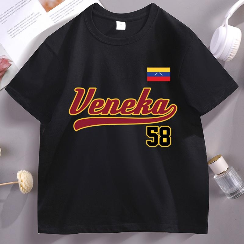 

Veneka Venezuela Tshirt Unisex Women Pride Crewneck T Shirt Venezuela Flag 58 Retro Baseball Style Pullover Tshirt Streetwear Tops 4XL