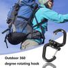 Outdoor Rock Climbing 360 Rotatable Hook Double Carabiner Swivel Connector Keychain Multi-Use Backpack Keychain Hiking Buckle