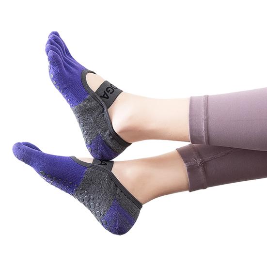 

Yousheng 1 Pair Women Yoga Socks Non-Slip Bottom Five Toe Socks Ballet-Style Design Studio Exercise Socks Elastic Footwear фіолетовий