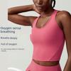 European and American I-Shaped Beauty Back Sports Vest Mesh Breathable Yoga Bra High Strength Shockproof Running Fitness Bra Women