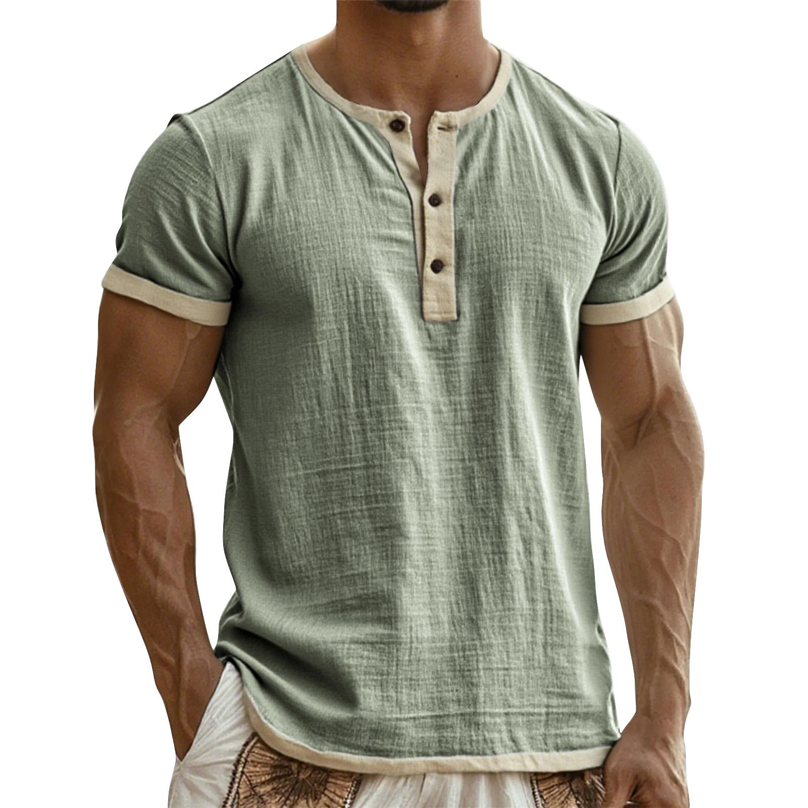 

Мужская дышащая однотонная плиссированная футболка Мужская повседневная футболка с коротким рукавом контрастного цвета XXL