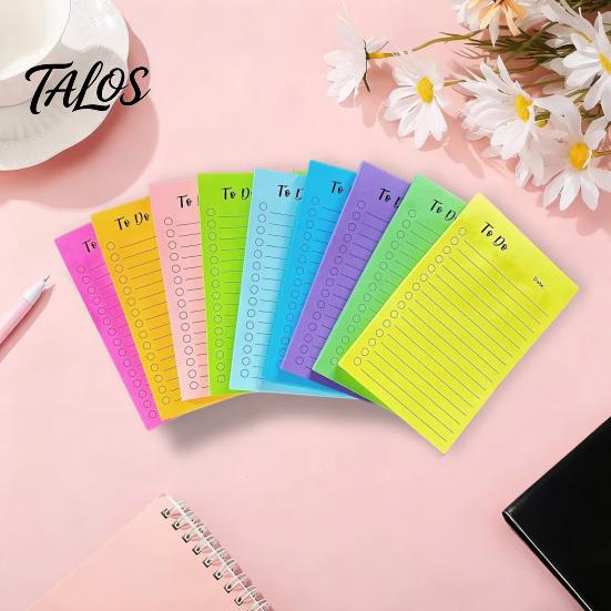 Horizontal Lined Sticky Labels Fluorescent Notepad, To-do Lists with Check Boxes Reliable Adhesive Notes for Planning Multi-colored Notes, Increase