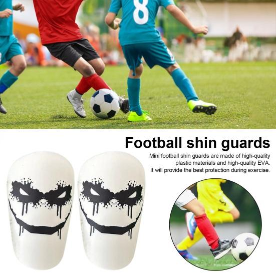 1 Pair Mini Soccer Shin Guards Cartoon Anti-slip Kids Teens Adults Players Miniature Shin Pads Protectors Football Games Protective Equipment
