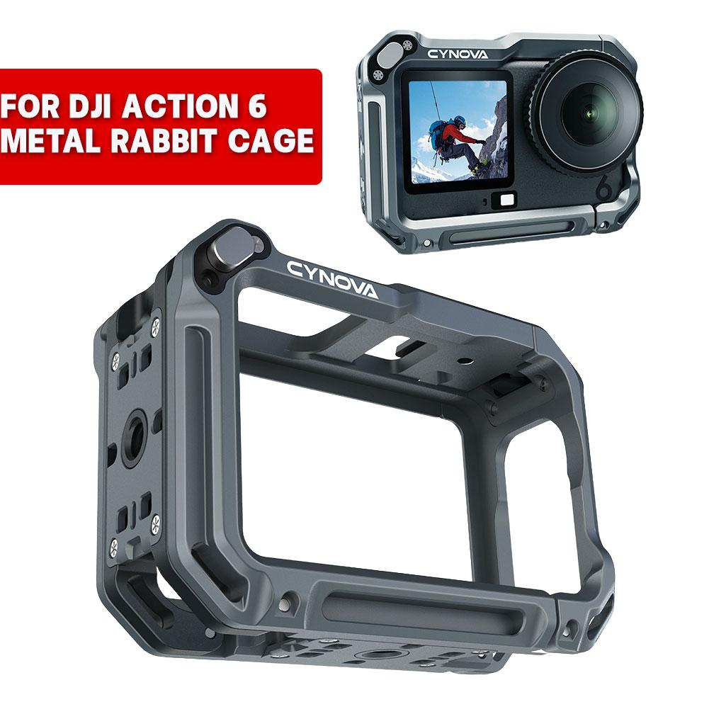 For DJI ACTION6 Metal Rabbit Cage Vlog Grip Mount Quick Release Ergonomic Camera Accessory