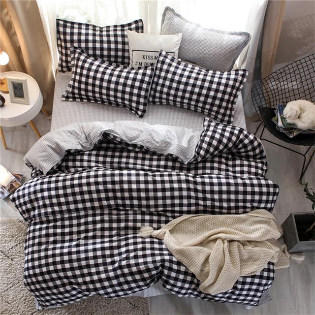 57 3/4pcs Pinkheart Bedding Set Super King Size Bed Linens Reactive Printing Duvet Cover Set Brief Style Home Bed Set Flat Sheet