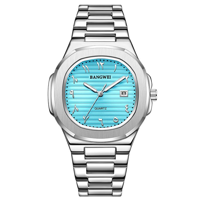 LIGE New Luxury Men Quartz Watches BANGWEI Brand Waterproof Automatic Date Watch Man Stainless Steel Sport Chronograph Watch for Men Clock