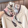 Korean Version of Spring and Autumn New Fashion Simulation Silk 71 Small Square Scarf Women's Silk Scarf Decoration Professional Scarf Shawl Scarf