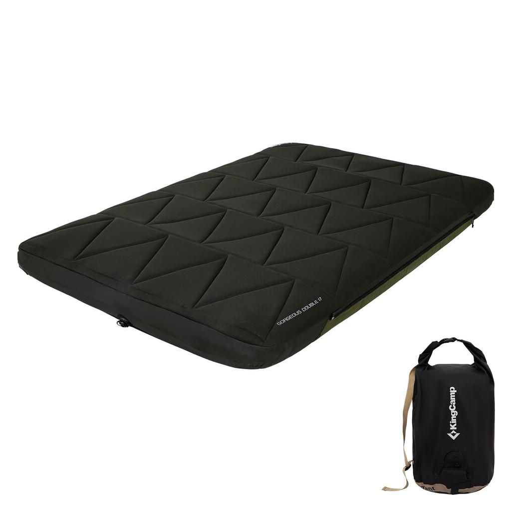 KingCamp Camping Air Mat, Double Inflator Mat, Thick 17cm, Comfortable, High Elasticity, Wide Size, 201x141cm, Car Sleeping Mat, Tent Mat, For