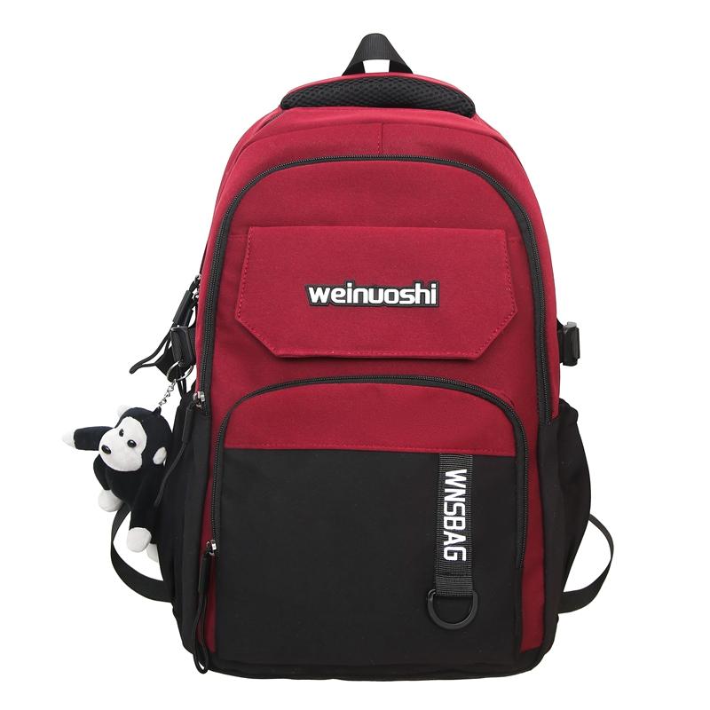 

Шкільний портфель для учнів середньої школи, чоловічий рюкзак великої місткості, жіноча дорожня сумка для комп’ютера червоний