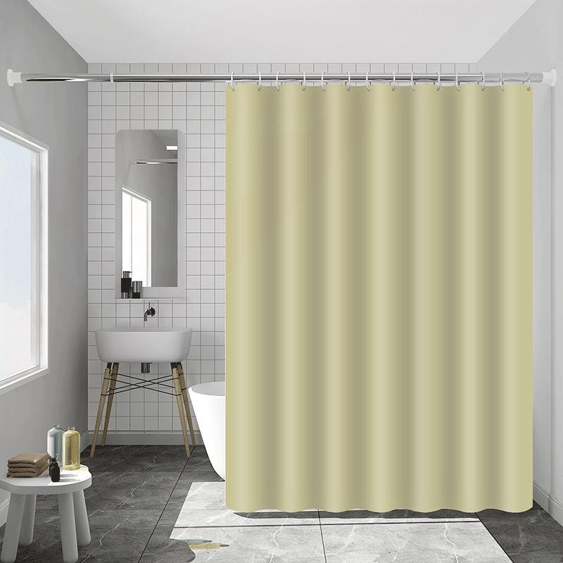Bathroom Thickened Curtain Cloth MildewProof Waterproof Shower Curtain Set Free Punching Bathroom Partition Curtain Door Curtain Window