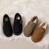 Fashion Women Suede Mules Platform Flats Boston 2024 Fashion Retro Outdoor Snow Boot Winter New Comfort House Shoe Plush Thick Cotton