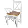 4 Pcs Dining Chair In White and Natural Wood 241513