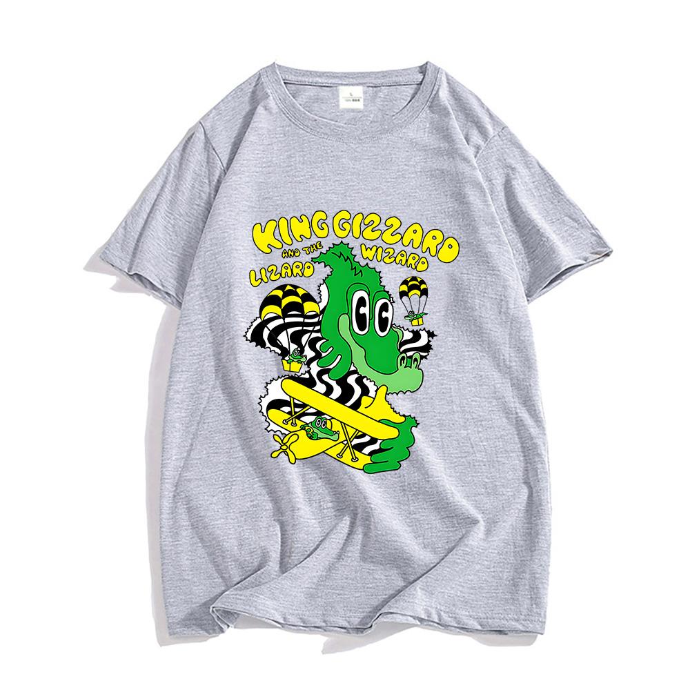 T-shirts MEN Parachute Crocodile T Shirts 100% Cotton Photo Tshirts Anime Print Cartoon Fashion