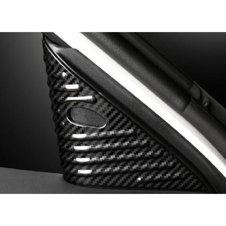 For Nissan Altima 2019-2024 Carbon Fiber Steel A Pillar Front Triangle Cover 2pc
