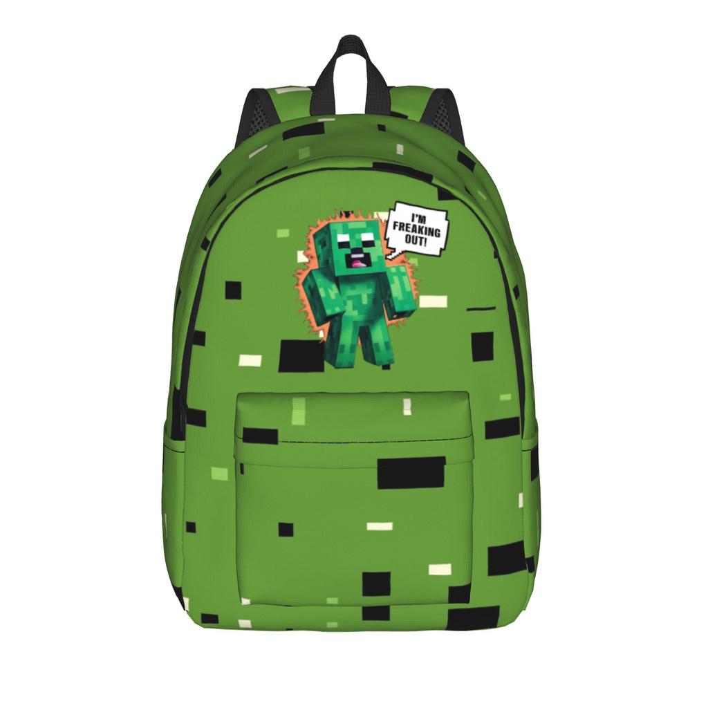 Creepers Big Face Videogame Casual Backpack Sports Student Work Daypack for Men Women Laptop Computer Canvas Bags