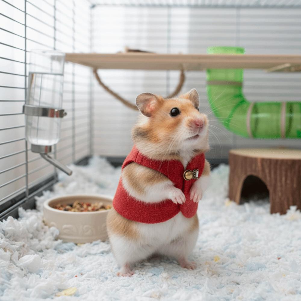 Breathable Hamster Jacket Retro Buckle Pet Apparel Cozy Hamster Vest  Four Seasons