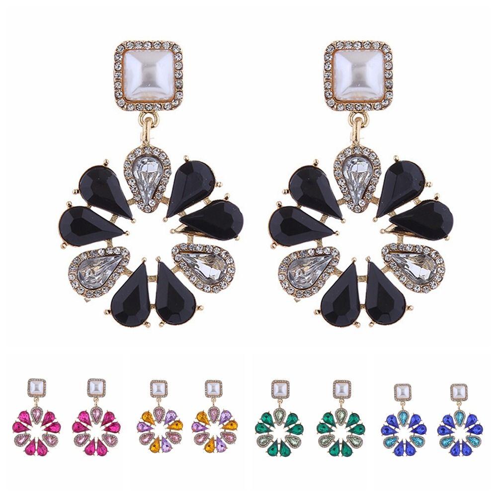 

Fashion Flower Pearl Earrings Zinc Zinc Alloy Niche Ear Accessories Multicolour Drop Earrings Party Jewelry style 1