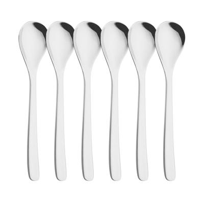 6 pezzi Argento 18/10 Tipo Posate Liscio Set Acciaio Inossidabile Cucchiai da Tavola Set Posate da Viaggio Stoviglie Cucina Festa Casa