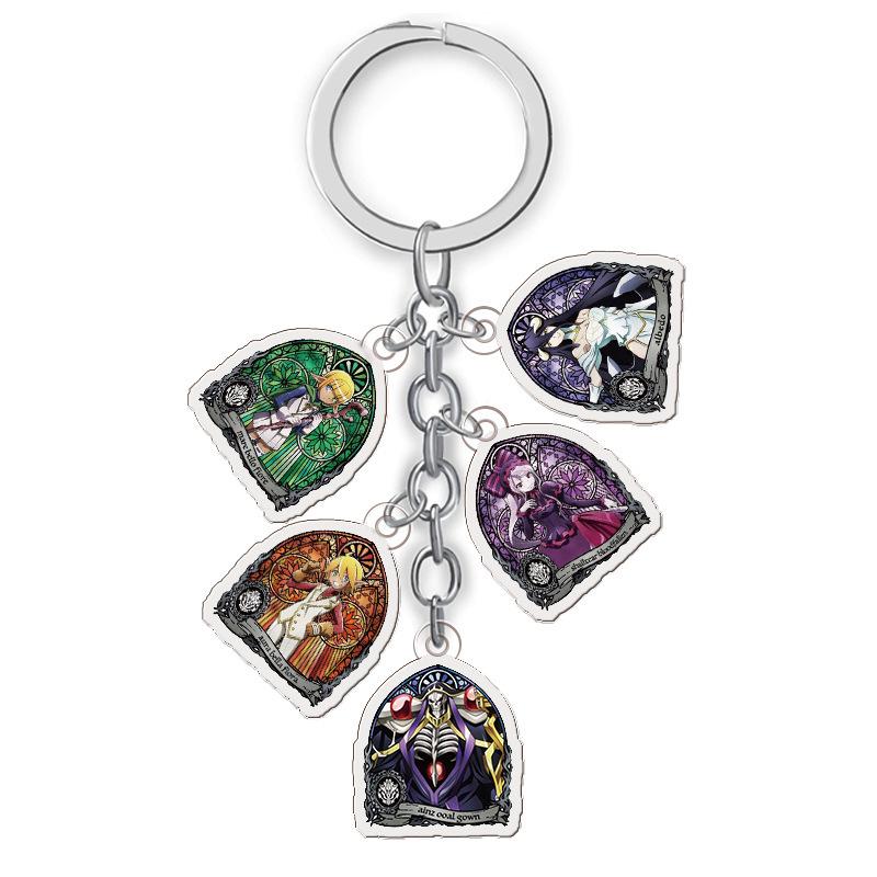 Overlord Anime Game Cute Acrylic Keychain Set (5 Transparent Ornaments)