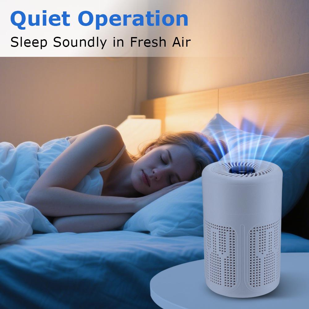 Mini Desktop Air Purifier HEPA Filter With Negative Ion Technology Eliminates Formaldehyde Odors Smoke And Dust Particles