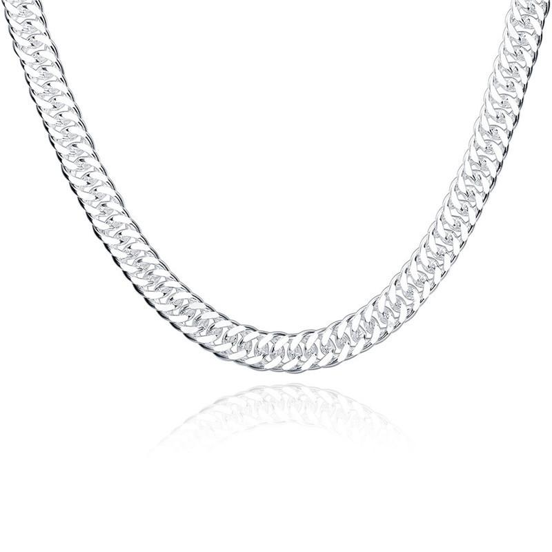 Jemný 925 Sterling Silver 10MM Řetízkový náhrdelník pro muže a ženy, masivní svatební ušlechtilé módní šperky, přívěsky a dárky