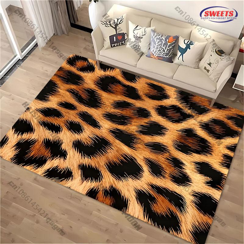 1PC Tiger Skin Theme Printed Carpet Rug for Living Room Bedroom, Office Areas, Durable Machine Washable Mat,Gift for Son Husband