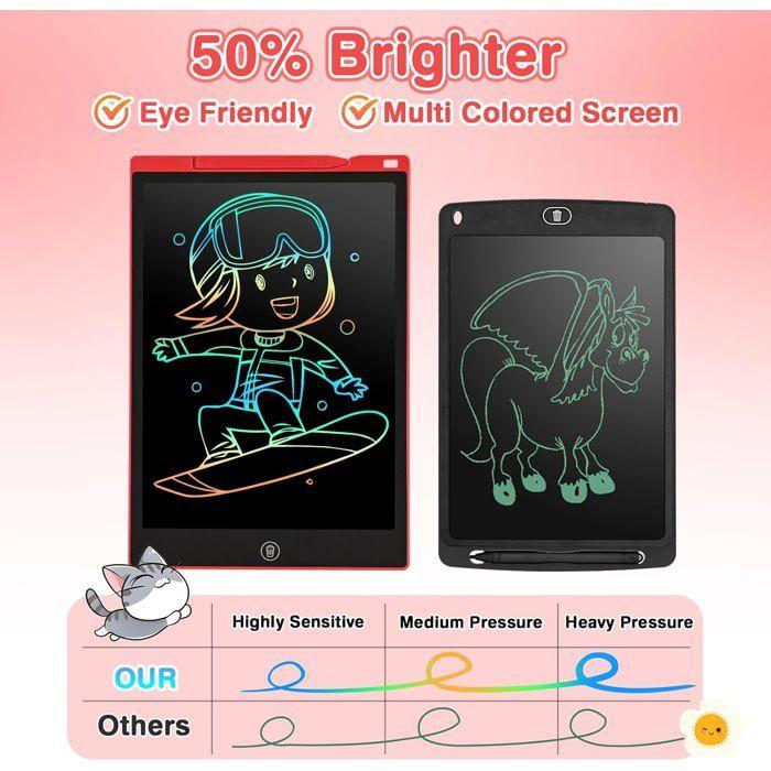 LCD Writing Tablet for Kids - FEBEST - ZXLCD-12-Red - 12 Inch - Red - Anti-glare Color Screen