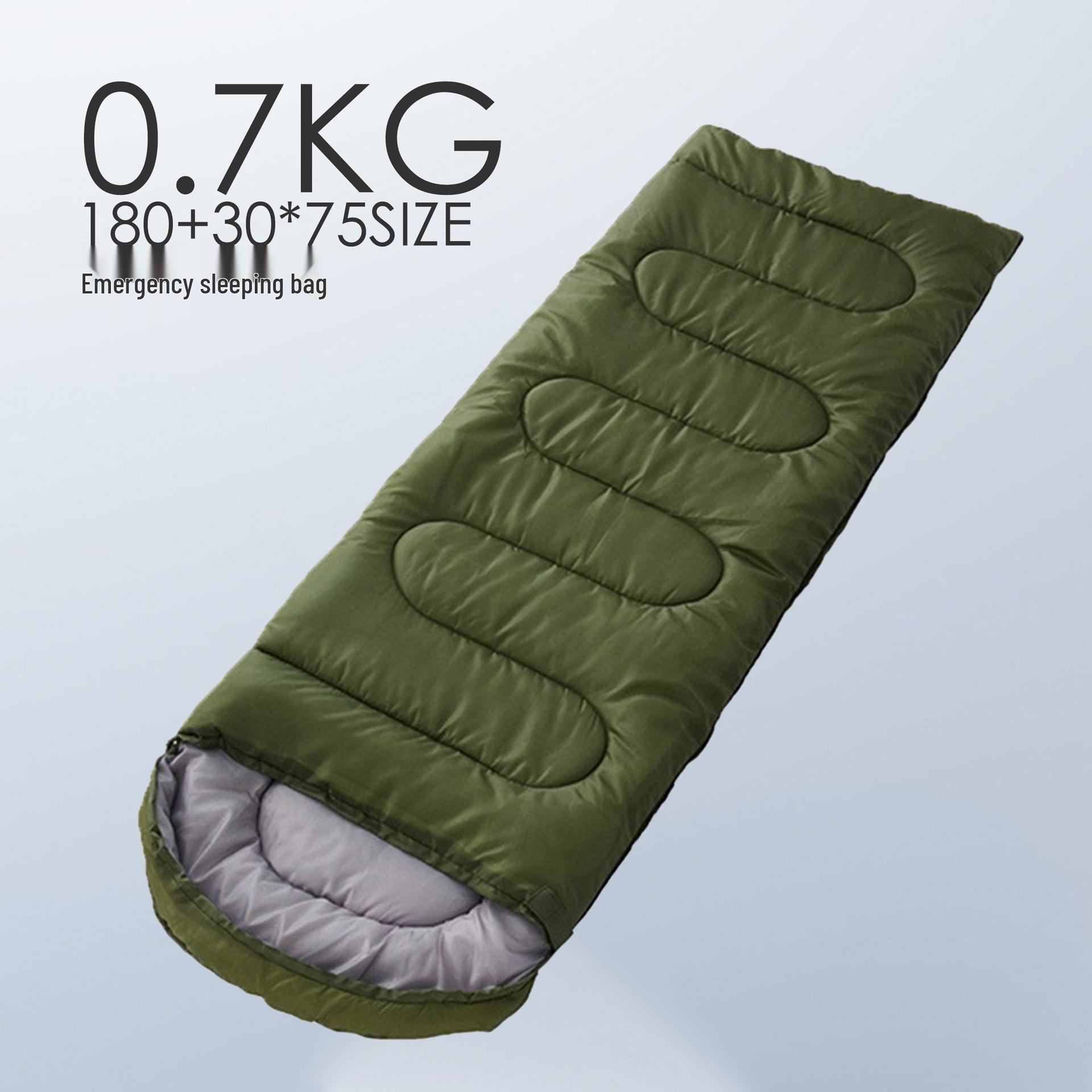 

Портативный утолщенный теплый полиэстеровый спальный мешок для использования на открытом воздухе весной и осенью 0.7 kg оливковое зеленый