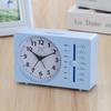 Small Alarm Clock Week Alarm Clock Square Quartz Table Clock Scanning Silent Pointer Clock Student Clock
