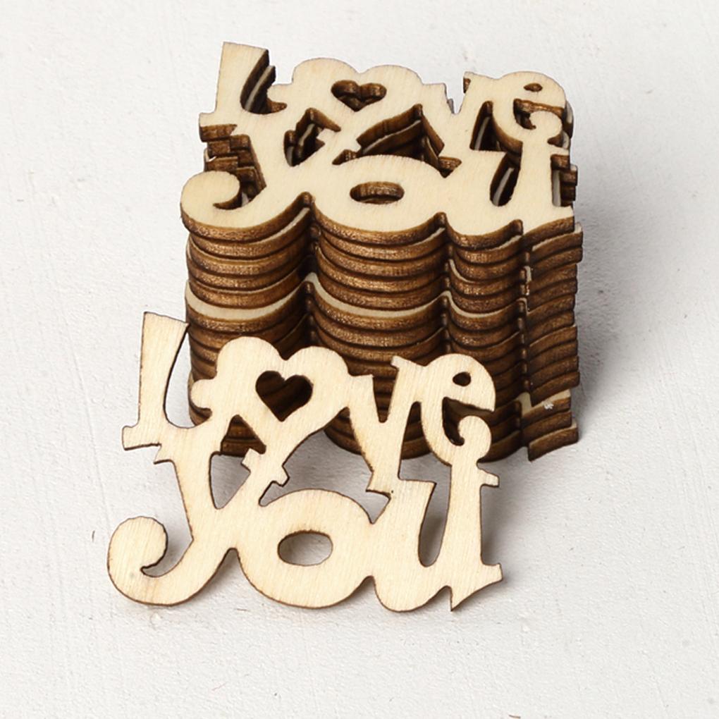 Pack of 60 Wooden Letters Wood Slices Unfinished Signs Scrapbooking Crafts Anniversary Gifts Love Wedding Happy Birthday Party